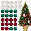 30 Christmas Tree Balls Decorations 3cm Small Plush Flocking Balls Set Hanging Christmas Tree Decorations Balls For Holiday