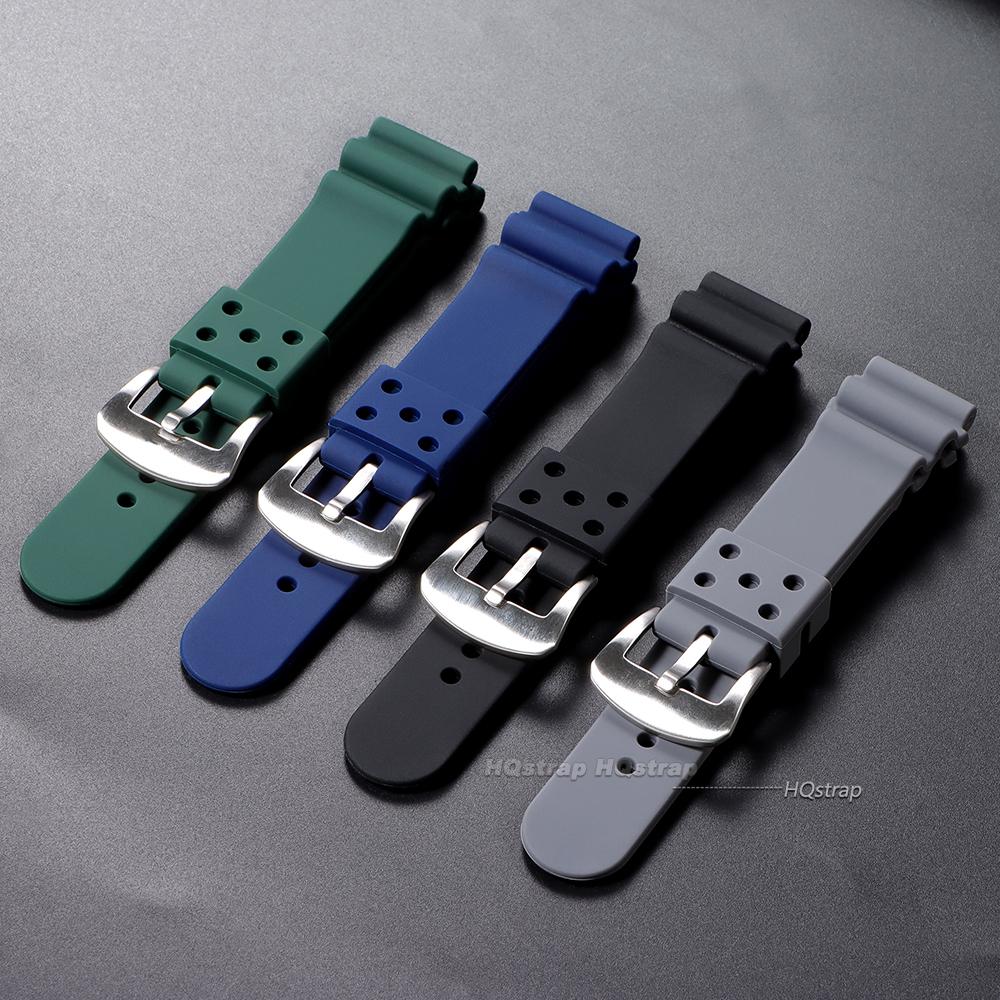 20mm 22mm Silikonarmband für Seiko Uhrenarmband Herren Damen Sport Wasserdicht Tauchen Gummi Handgelenkarmband Zubehör Universelles Band
