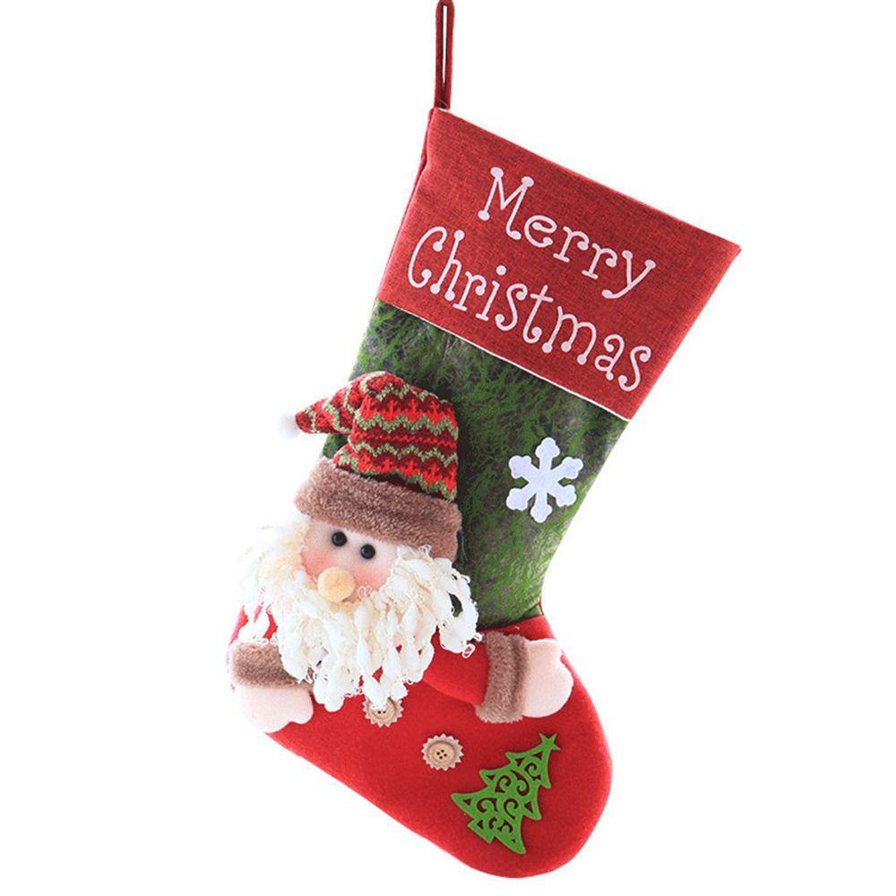 Three-dimensional Christmas Sock Santa Claus Christmas Decoration New Year Gift Bag Home Party