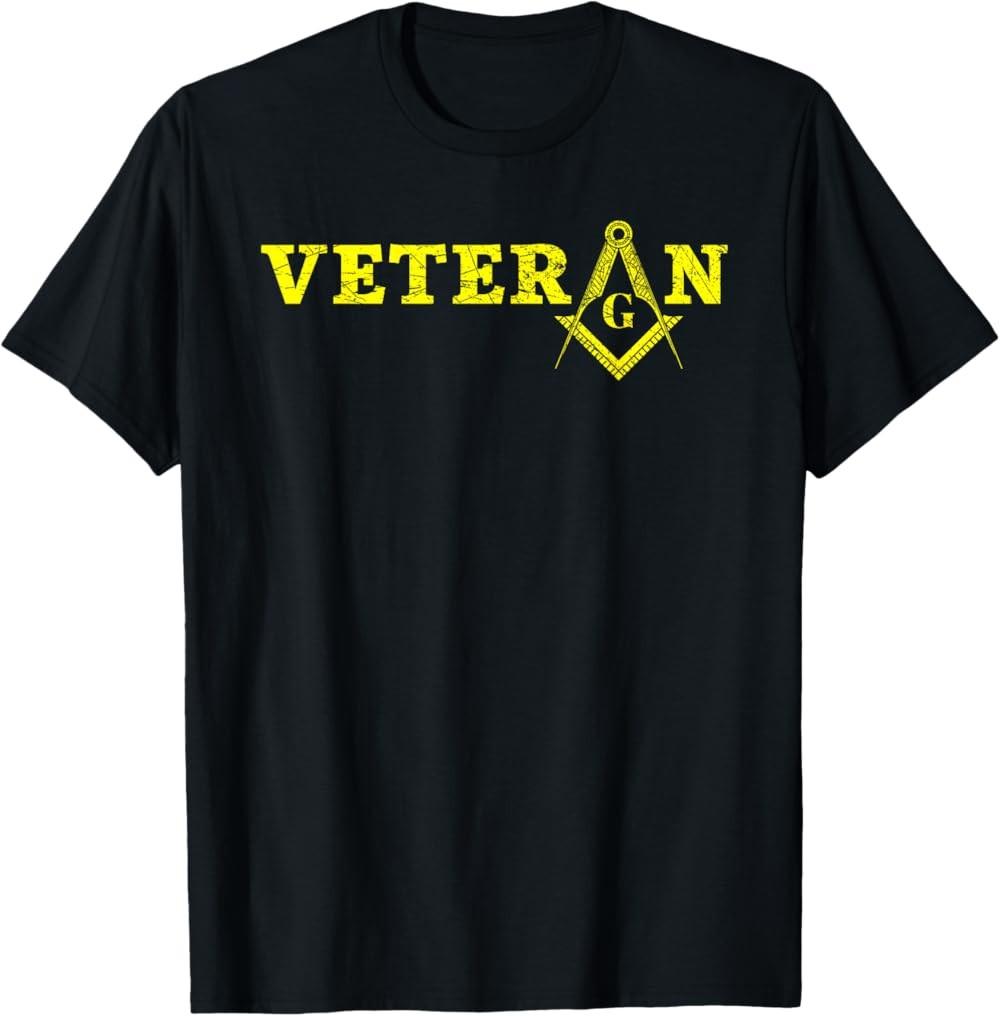 Freemason Masonic Fraternal Freemasonry Square Compass Veteran T-Shirt S разноцветный