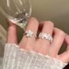 New Fresh Hollowed Out Enamel Opening Colorful Flower Ring with Niche Design, Sweet and Simple Temperament, Handmade Accessory