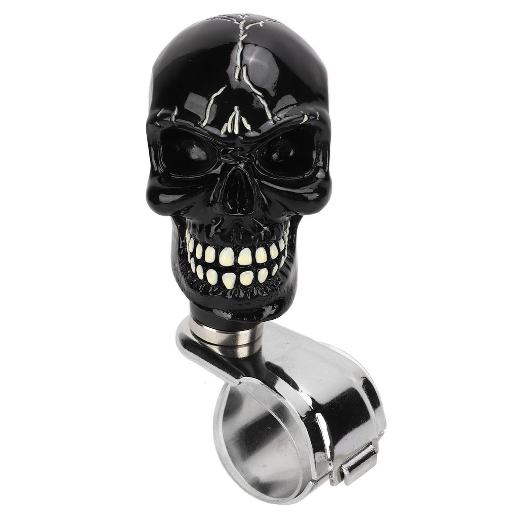 Skull Shape Steering Wheel Knob 3cm Diameter Resin Turn Knob Spinner Booster for Cars Trucks Tractors Boats Black