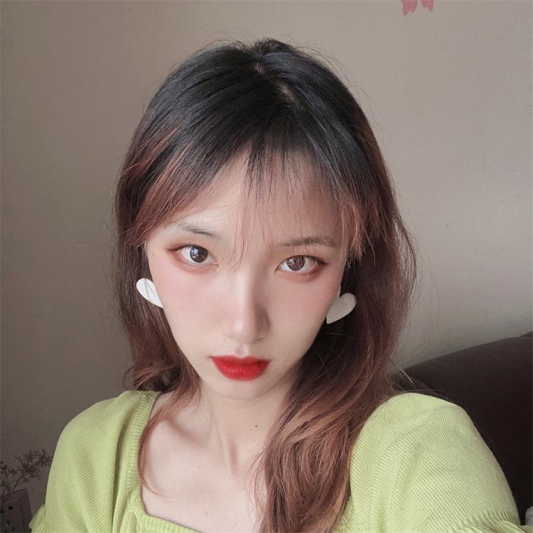 Fashionable Ear Clips Green White Enamel Large Heart Shaped Ear Clip Earrings New Ear Accessories