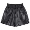 2026 New Women's PU Leather Wide-Leg Shorts, Elastic Waist & Slimming Base Layer, Plus Size Bootcut Pants for Spring/Autumn.