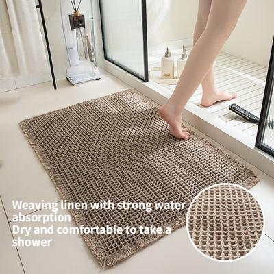 Tappetino da bagno a nido d'ape, piccolo tappeto da bagno bohémien antiscivolo e lavabile, super morbido e super assorbente ad asciugatura rapida, decorazione da bagno in stile rustico