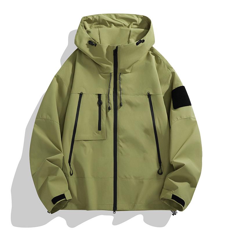 2024 Men's Spring Waterproof Windbreaker with Functional Pockets - New Style
