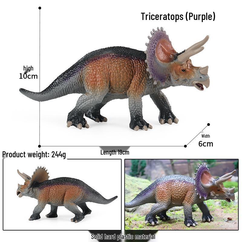 Jurassic Simulation Large Triceratops Dinosaur Model - Solid Plastic Toy for Boys