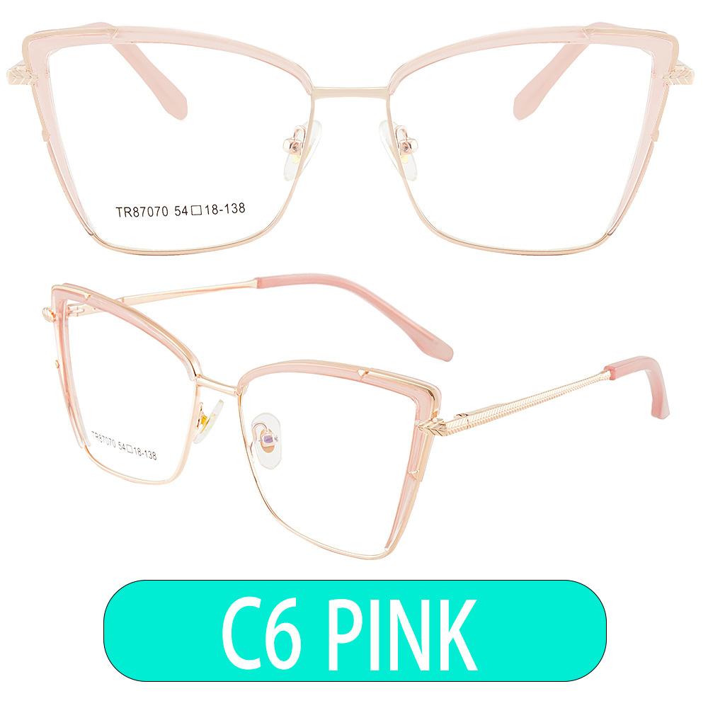 Red Cat Eye Myopia Glasses -1 5 To -6 0 Retro Blue Light Blocking Women Optical Prescription Eyeglasses Metal Frame