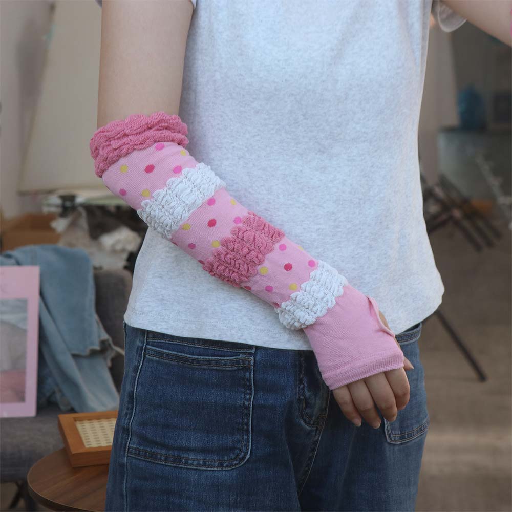 2 Pairs Sun Protection JK Lolita Sunscreen Hand Gloves Long Summer Sunscreen Sleeves  Cycling