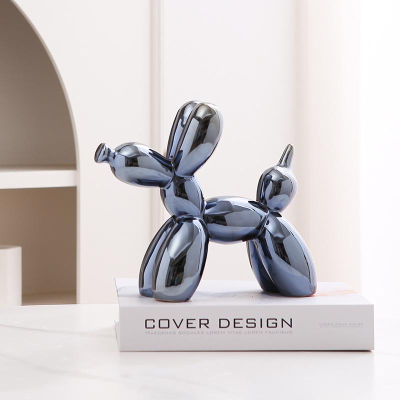 Nordic Luxury Ceramic Balloon Dog Ornament for Home Décor