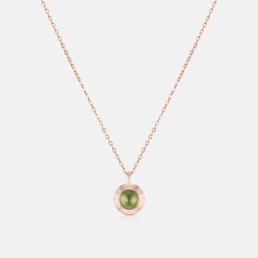 August Birthstone Corte Sterling Silver Rose Necklace A241Sn1208Rpk 42cm