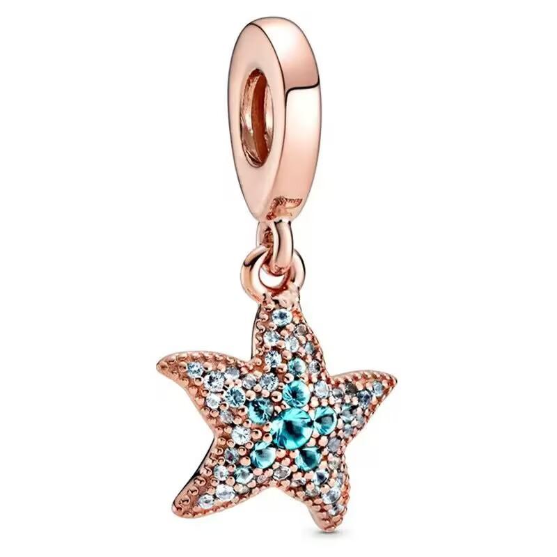 New Blue Ocean Series 100% Copper Dolphin Turtle Shell Charming Bead Jewelry For A Refreshing Summer For Women