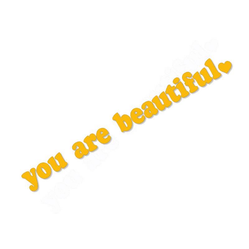 Car Rearview Mirror Stickers Creative PVC Vinyl Akeup Mirror Rearview Mirror You Are Beautiful  Decals Stickers Car Accessories