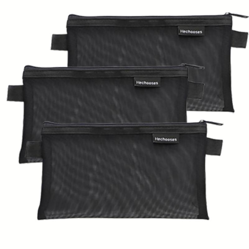1/3PCS-Transparent Mesh Pencil Case Large Capacity Storage Bag Nylon Zip Pencil Bag Office School Supplies Office Supplies
