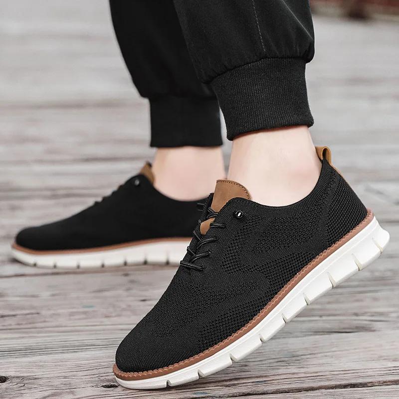 Klassische, atmungsaktive Herren-Freizeitschuhe mit Dämpfung, farblich abgesetztem Design, vielseitige Sneaker, leichte Schuhe