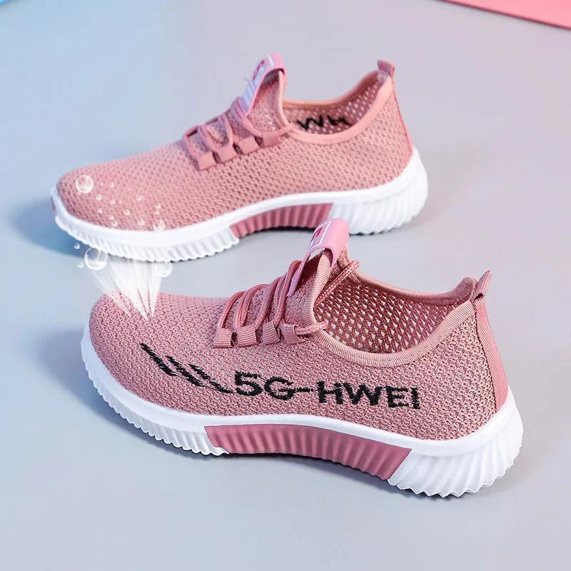 Lehká běžecká obuv Prodyšná obuv Dámská letní látková obuv Síťovaná sportovní obuv pro volný čas