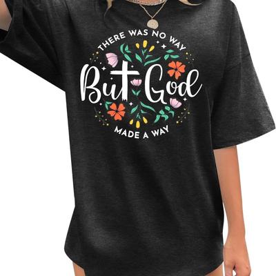 But God Shirt Women Oversized Christian Tshirt Faith Sayings Jesus Graphic Tee Religious Short Sleeve Tops