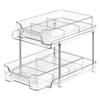 Cabinet Pull Out Shelves Stackable Transparent Storage Rack For Cosmetics 2 Tier Clear Pantry Organization And Storage Bathroom