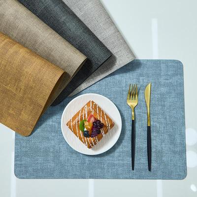 Nordic Style Double-Sided Faux Leather Dining Mat – Heat Insulation & Waterproof, Square, In Stock
