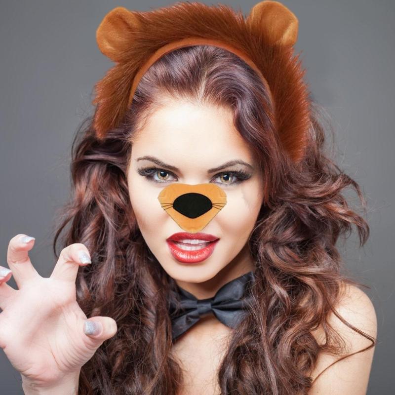 Animal Cosplay Costume for Kid Birthday Cosplay Party, Halloween Lion Dress up Costume, Lion Hairband, Tail, Bowtie