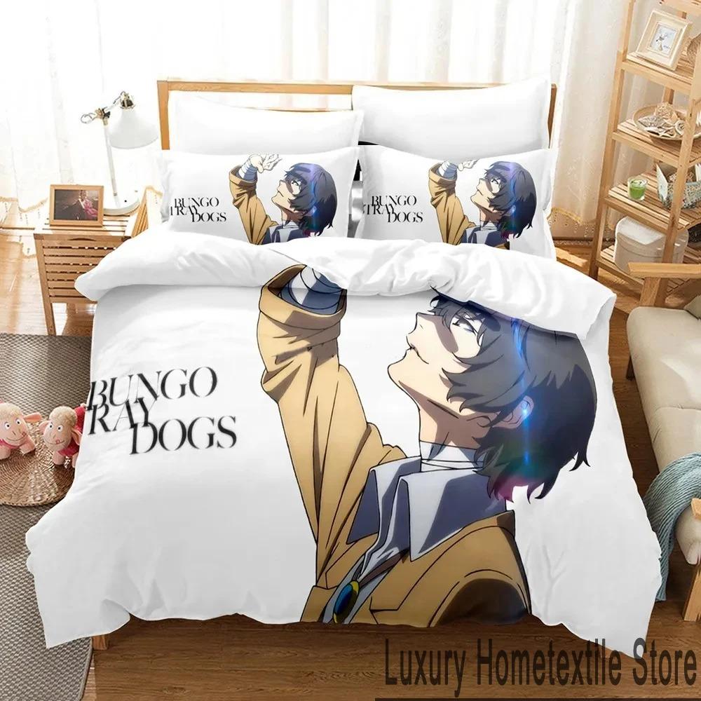 Anime Bungo Stray Dogs Bedding Set Boys Girls Twin Queen King Size Duvet Cover Pillowcase Bed Boys Adult Home Textileextile