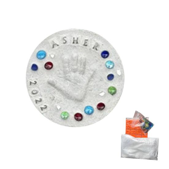 DIY Handprint Gift Kit, DIY Handprint Stepping Stone Kit, Child Handprint Art Project, Family Keepsake Craft for Indoor Outdoor Decor Mother's Day