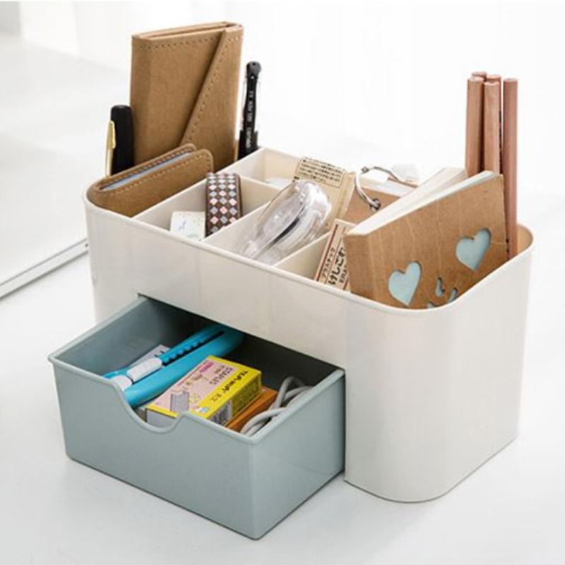 Double Layer Plastic Makeup Organizers Storage Box Cosmetic Drawers Jewelry Display Box Case Desktop Container Boxes Organizer