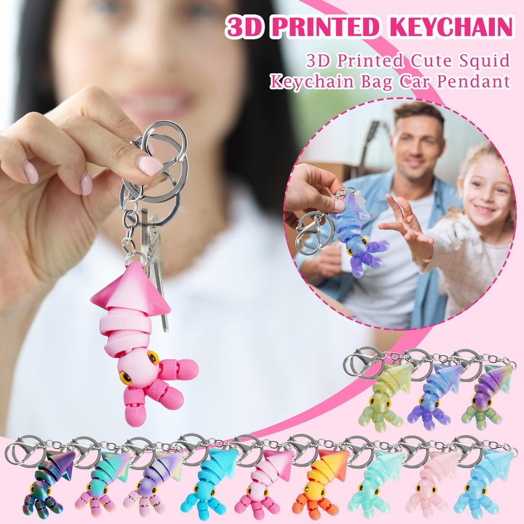 3D Printed Cute Three-dimensional Keychain Schoolbag Small Pendant Gift Small Ornament