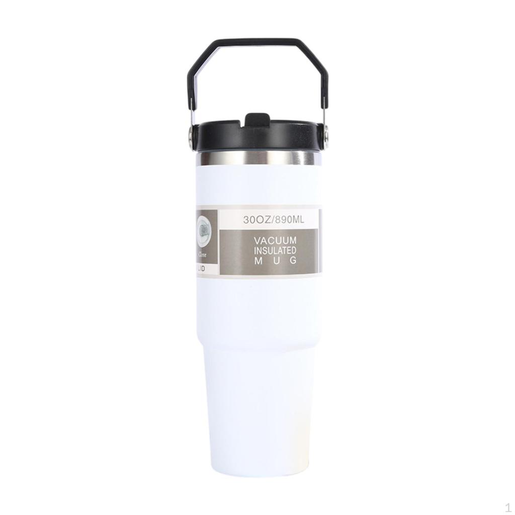 30 Travel Tumbler with Handle, 9.2 Inch Tall Coffee Mug, Fits Car Holder, Double Wall Insulated