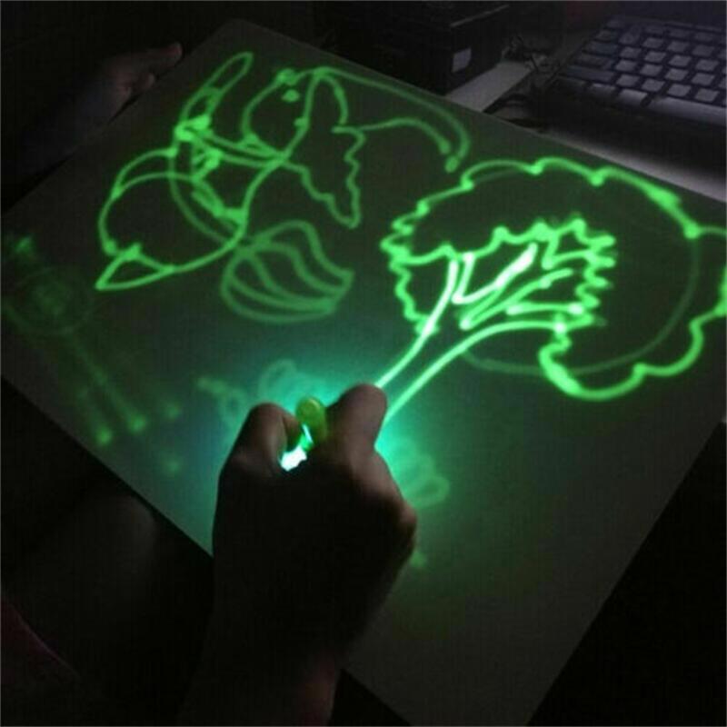 Hot Small Size Luminous Magic Drawing Board Light In Dark Children Kids Paint Toy Diy Educaitonal Boy Girl Educational Toys