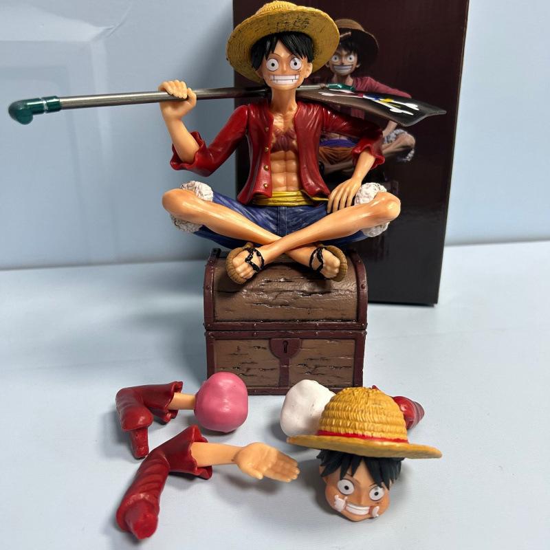 ONE PIECE Three Brothers Resonance Series Luffy, double head exchangeable, flag cake Luffy figure, animation periphery
