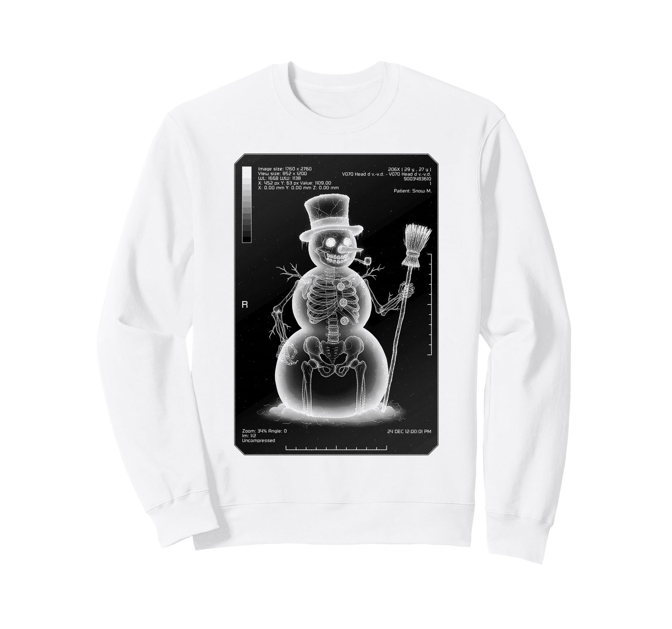 

Radiology Funny Christmas Snowman Sweatshirt Nurse/Radiologist X-Ray чёрный