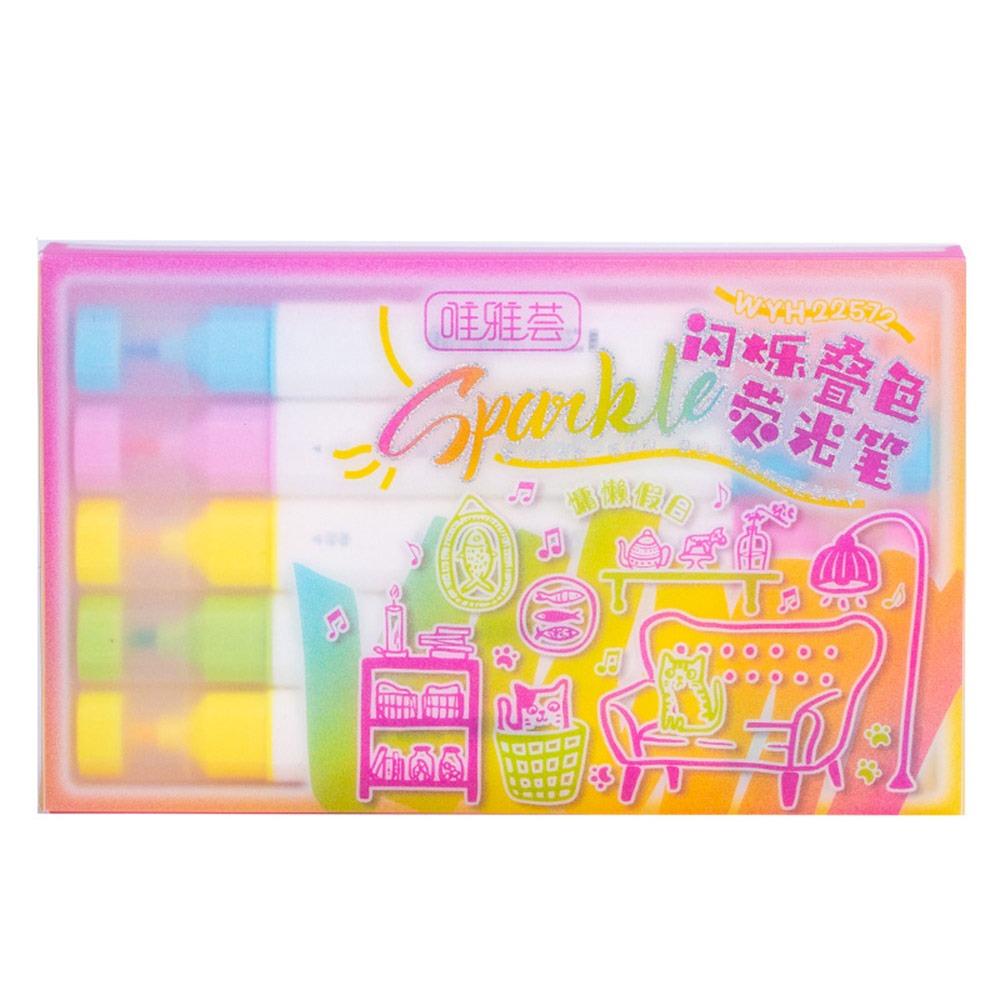 5PCS/Set Double Head Art Marker Pen Stationery Gift Painting Graffiti Pen Highlighter  Students