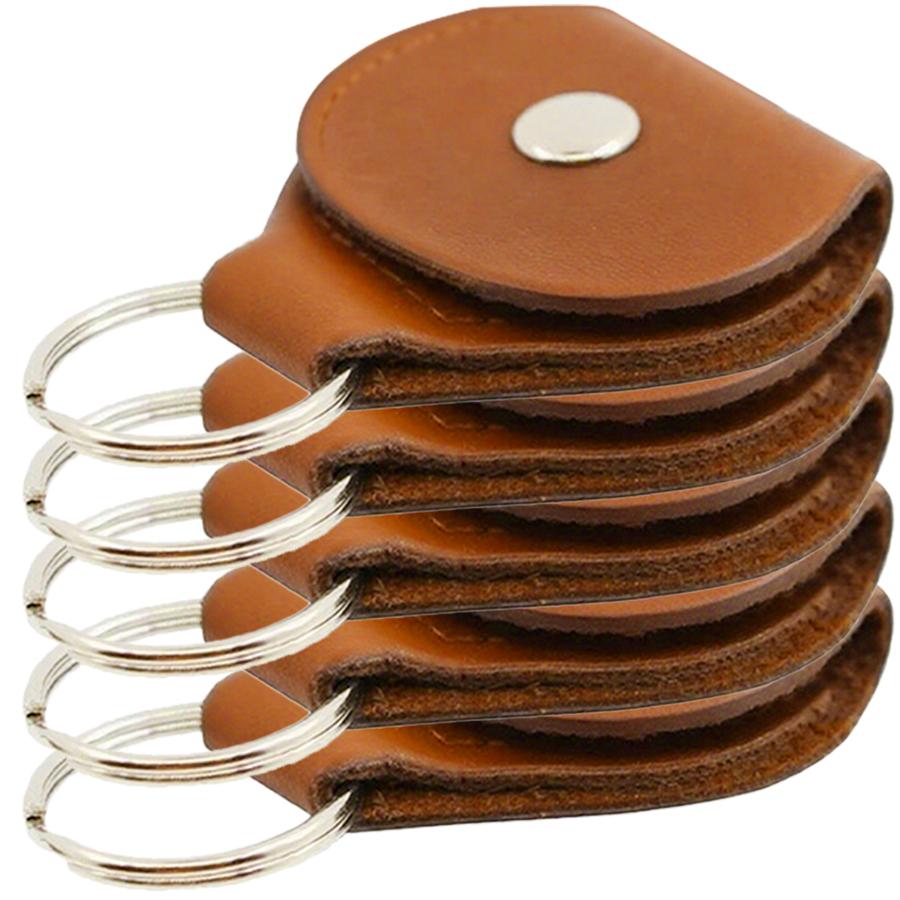 5pcs 11cm Mini Press Style Guitar Pick Storage Bag PU Leather Material Guitar Picks Cases Bag Instrument Accessory Storage Tools
