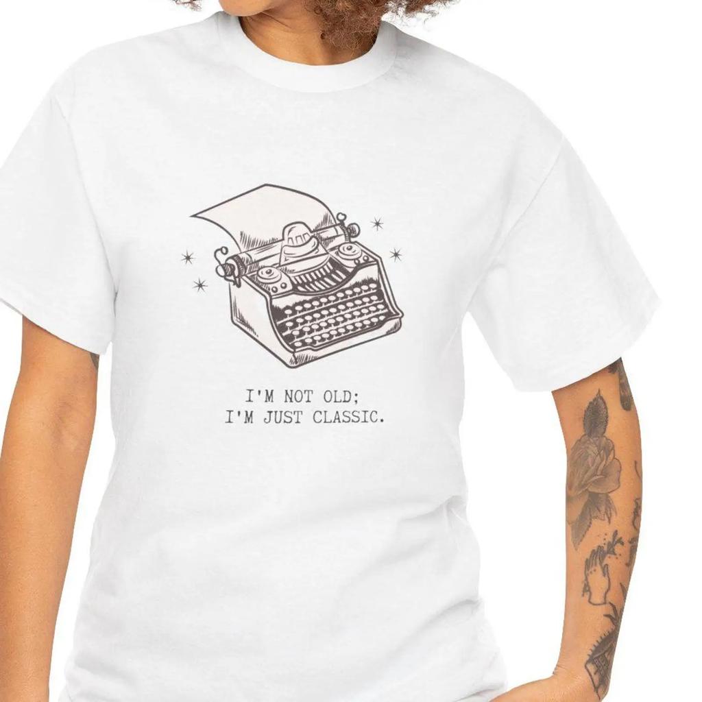 Im Not Old Just Classic Vintage Typewriter T Shirt Retro Funny For Writer Book Lover Birthday Vintage Soft Casual