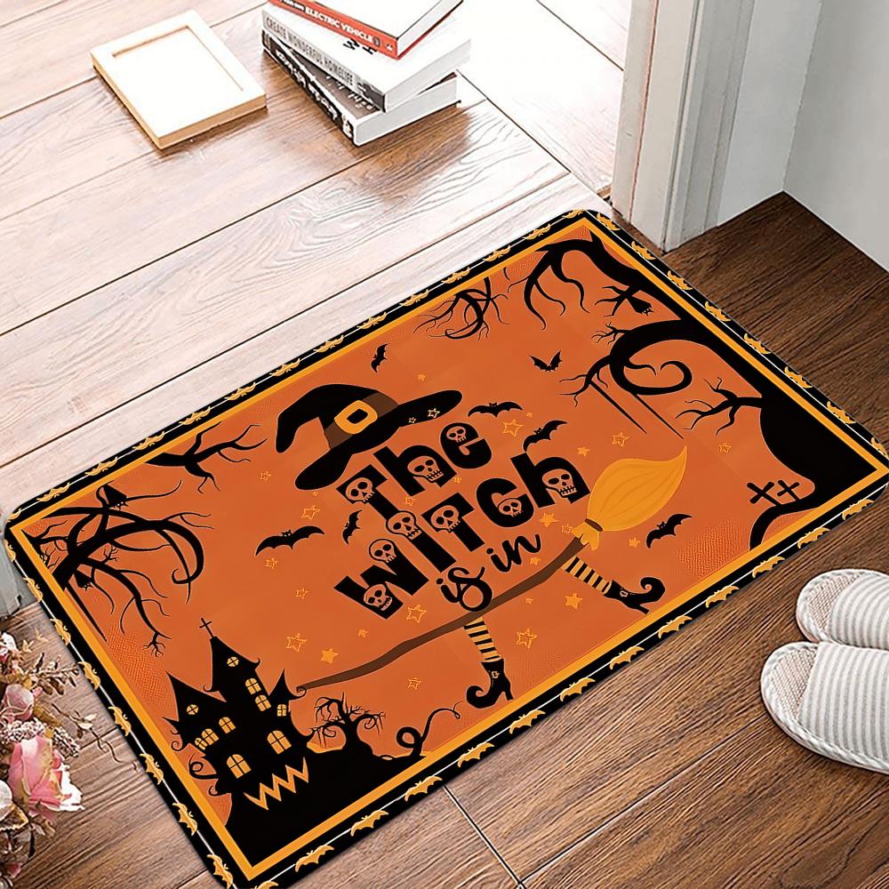 

Halloween Funny Entrance Mat Carpet Living Room Dining Room Laundry Floor Mat Bath Balcony Hallway Non-slip Door Mat 40x60cm