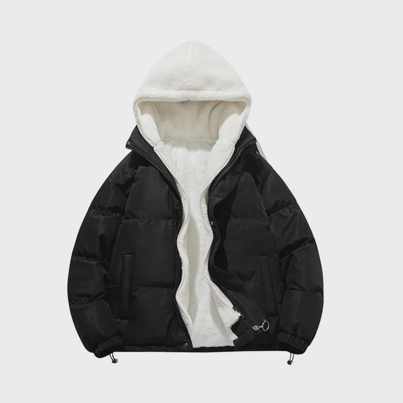 Men's Autumn Winter Cotton-Padded Jacket: Trendy, Velvet-Lined, Loose & Warm