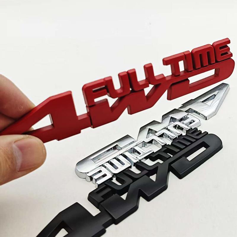 3D Metal Car Styling Logo Full Time 4WD Badge Trunk Fender Side Stickr Emblem For Jeep Compass Grand Cherokee Toyota Accessories