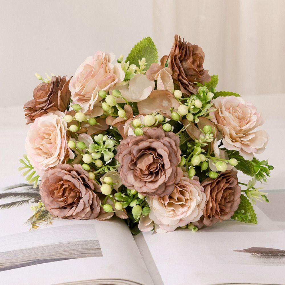 Lafite Peony Rose Hydrangea Simulated Flower Artificial Silk Flowers Fake Flowers Wedding Bouquet