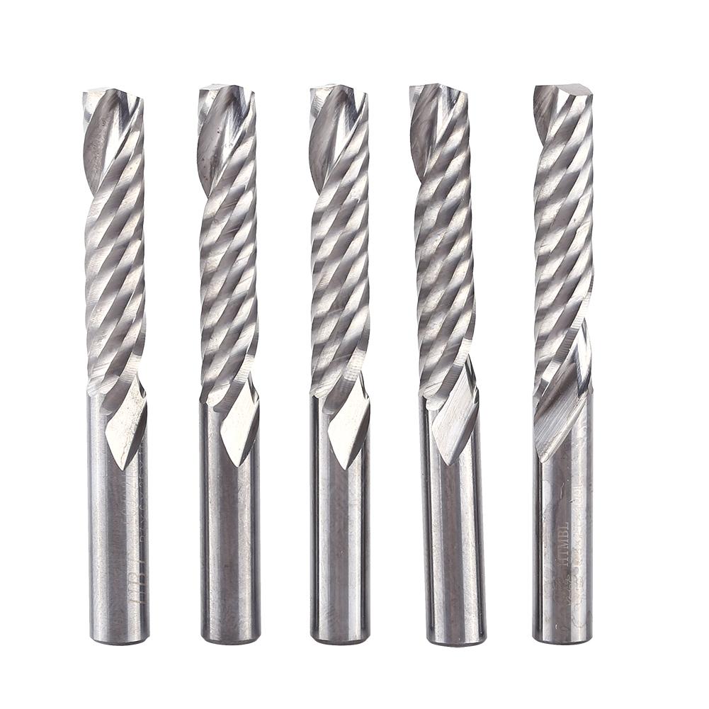 5pcs Tungsten Carbide End Mill Single Flute Spiral CNC Milling Router Bits 6mmx32mm