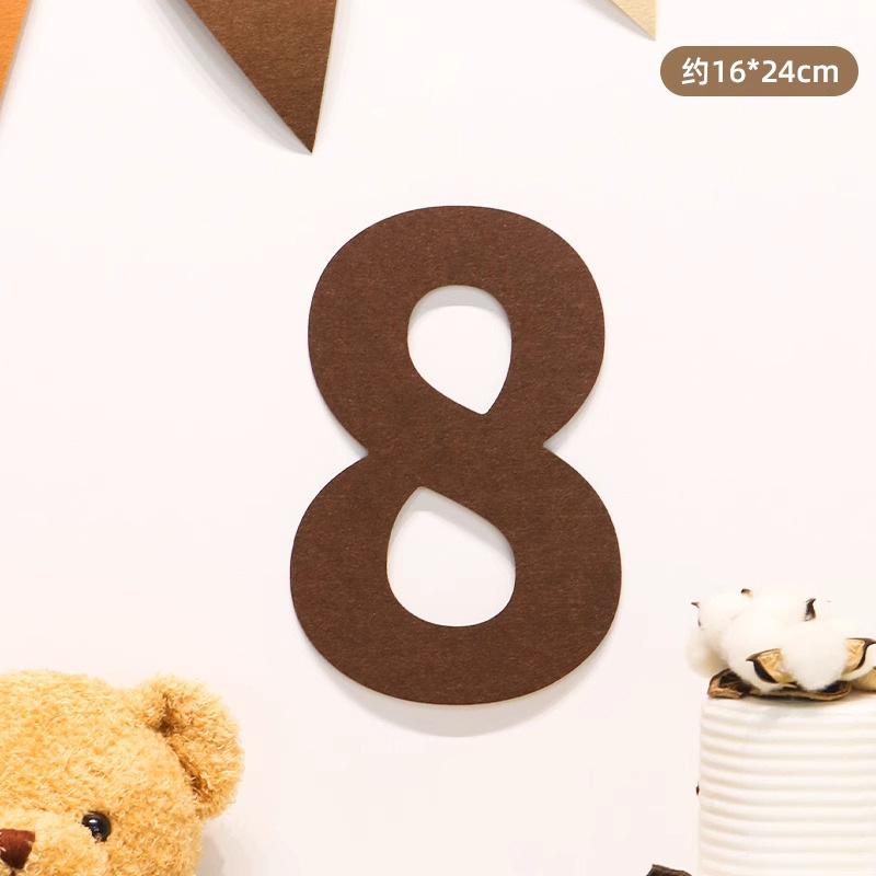 Mori Simple Felt Happy Birthday Party Digital Wall Sticker Baby First Year Party Decoration Photo Props