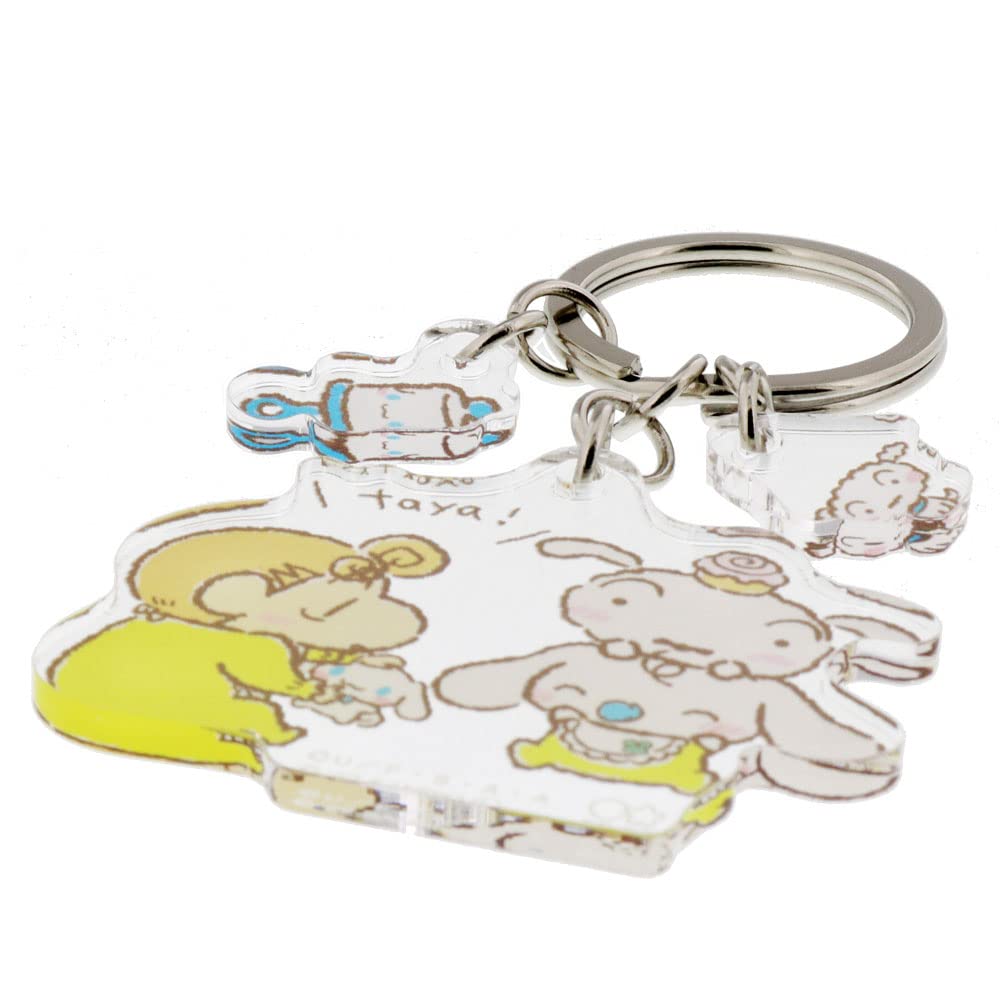 Sunstar Stationery Crayon Shin-chan x Cinnamoroll Keychain Triple Set: Milk, Shiro, and Sunflowers (S8344540)