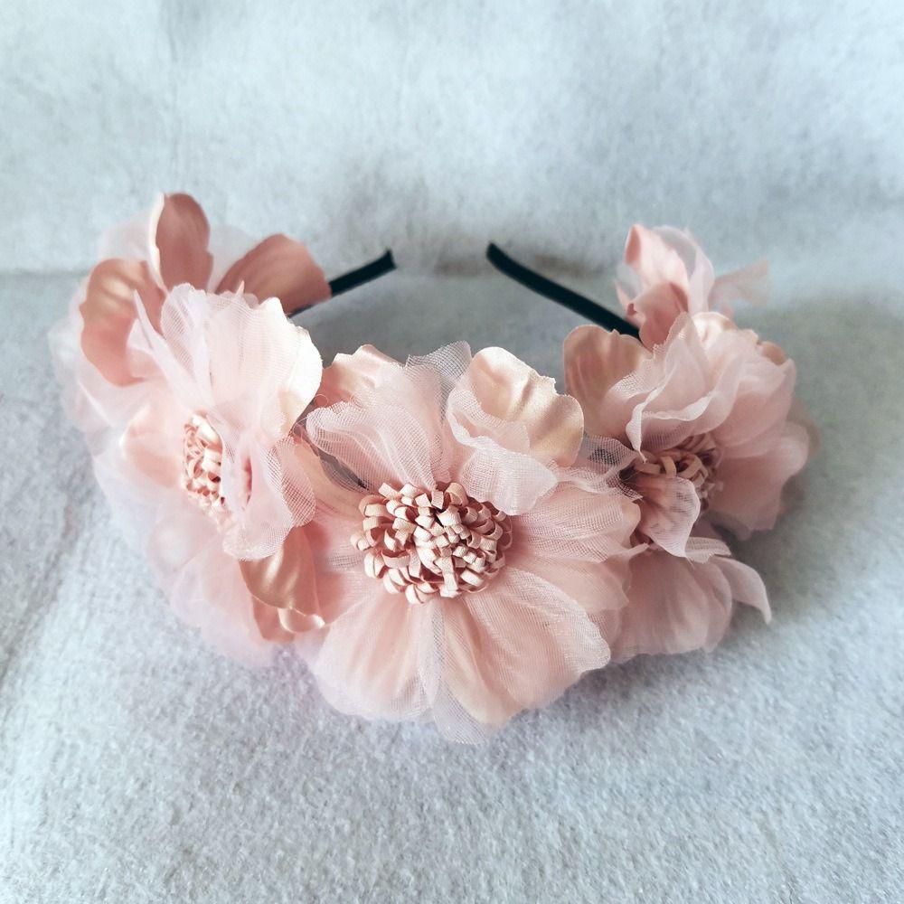 Elegant Bridal Headwear Solid Color Hair Garland Korean Bride Headdress  Photography Accessories