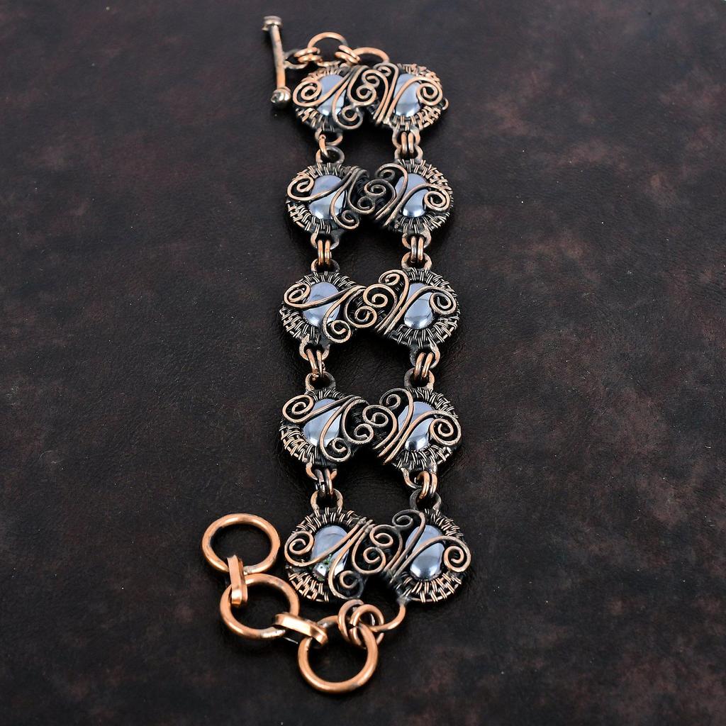 Shungit Armband Kupferdraht gewickelt Armband verstellbare Kette Armband einzigartige Kupferdraht Schmuck handgemachte Edelstein Armband Geschenke für Sie