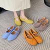New Metal Rivets Mary Janes Women Comfort Soft Bottom Round Toe Flat Casual Shoes Elegant Slingback Brand Ballet Shoe for Ladies