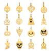 CARLIDANA Halloween Fun Party Accessories Charm Stainless Steel Pumpkin Skull Ghost Gold Plated Hat Titanium Steel Pendant