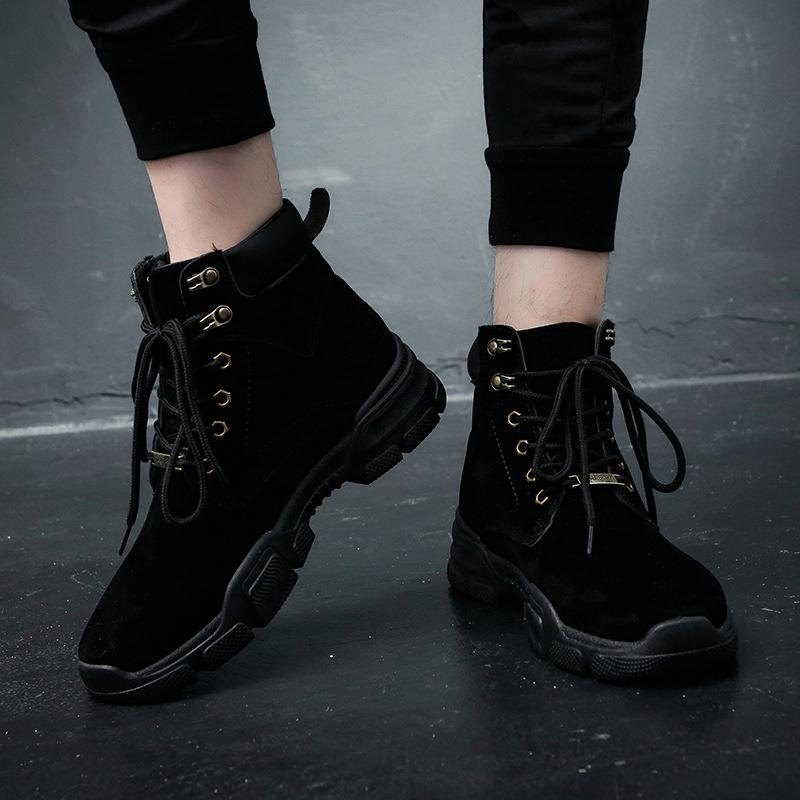 leather Men boots  Winter ankle boots fashion shoes Lace Up Shoes For men high quality Vintage Mens shoes  winter boots