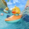 Pull Cord Duck Bathtub Boat Interactive Pull String Duck Infant Water Activity Toys Floatable Baby Bath Canoe