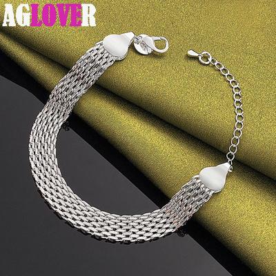 925 Sterling Silber 10 mm Webarmband-Kettenschmuck