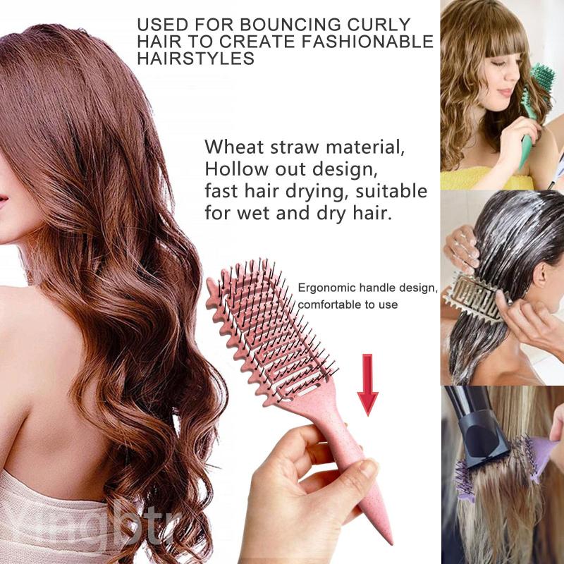 Curly Hair Brush Hollow Out Curl Define Styling Brush Beard Comb Styling Detangling Brush Multi-purpose Home Styling Tools